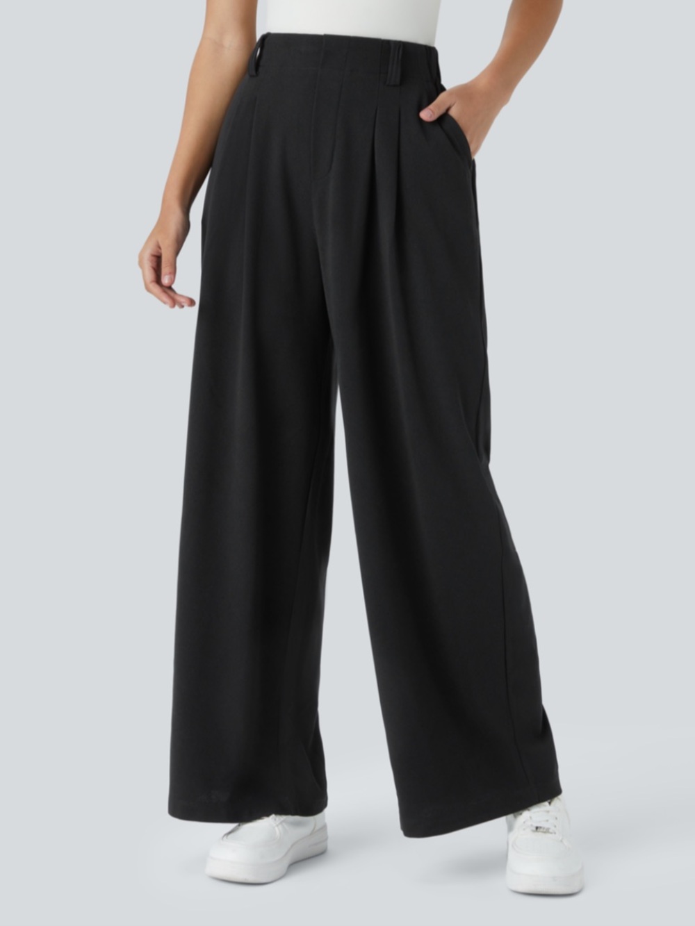 Halara Flex High Waisted Pocket
Wide Leg Waffle Work Pants - Black XL Tall